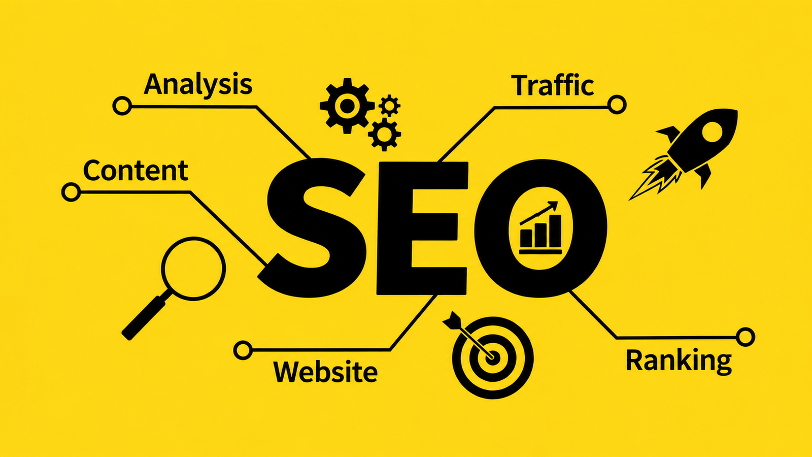 bright yellow seo infographic banner