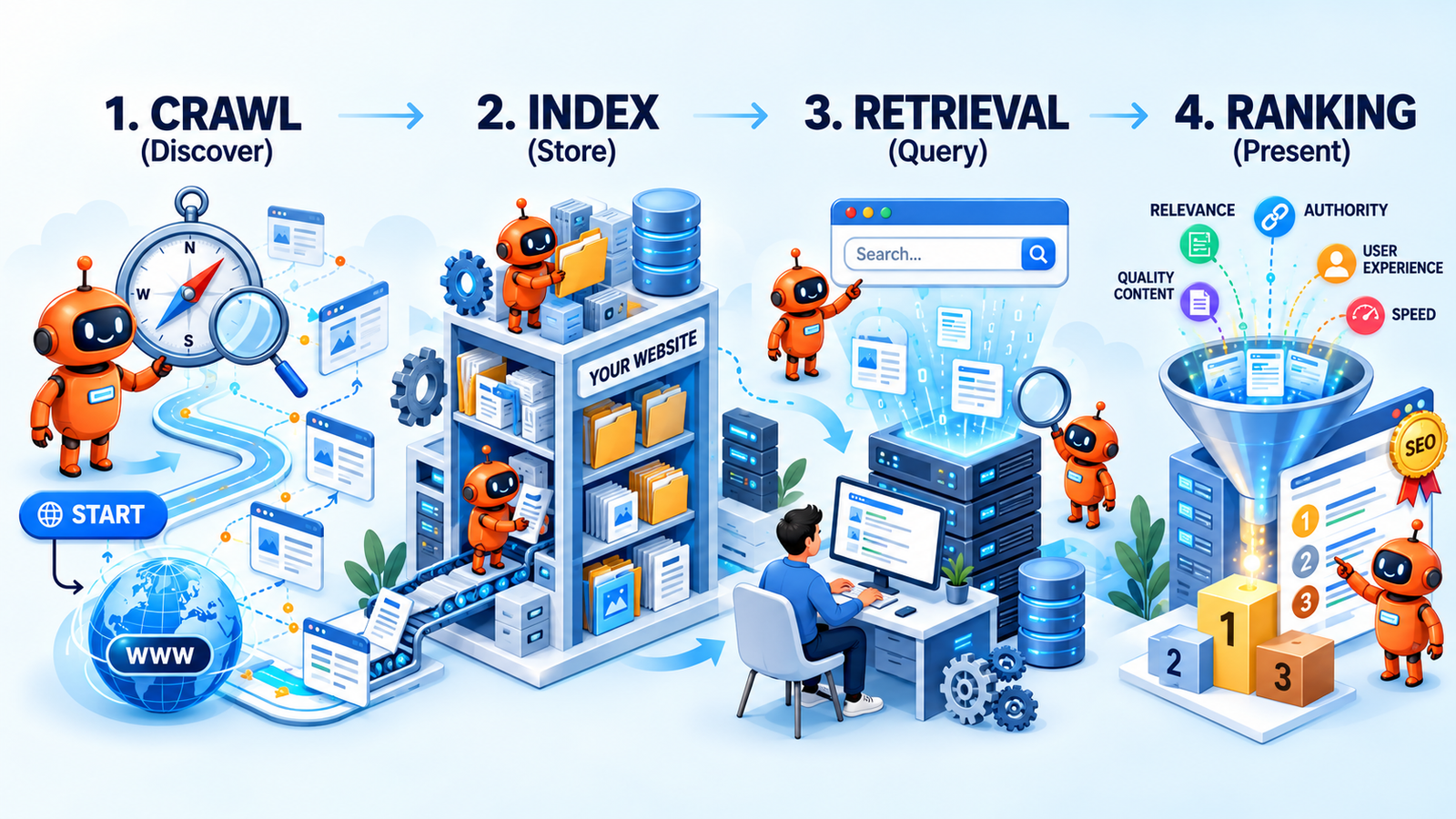four stages of search engine processing