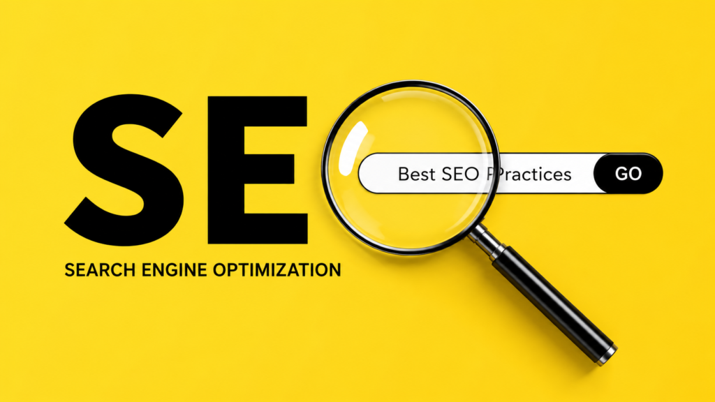 seo search with magnifying glass